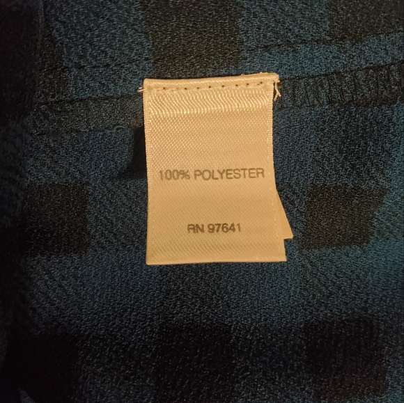 J.Jill. Blue Black Plaid Button Up Long Sleeve Tunic Shirt BlouseTop Size S - Picture 9 of 10